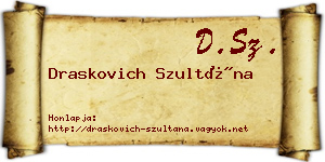 Draskovich Szultána névjegykártya